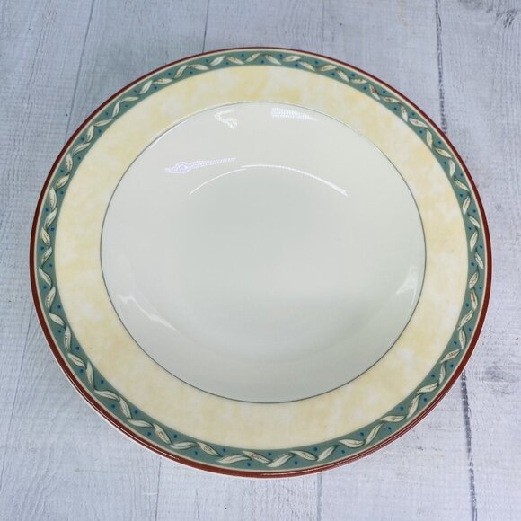 PTS international Interiors PROVENCE Fruit Leave Porcelain  Rim Soup Bowl Set 4 - Picture 4 of 16